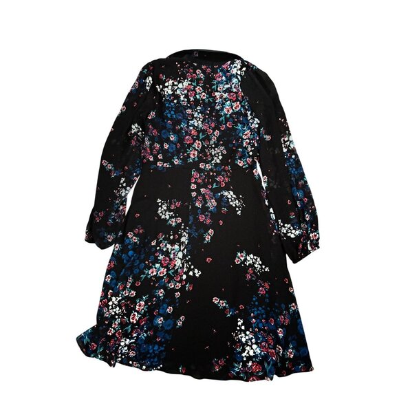 DKNY Women's Shear Floral Long Sleeve Dress - Picture 3 of 6